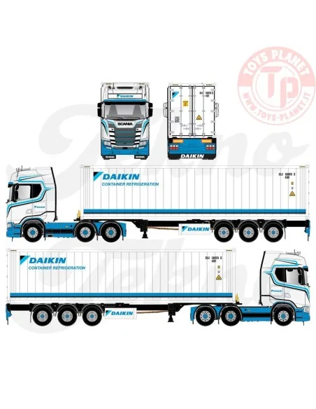 Scania NGS 6x2 trekker met chassis en reefer container Daikin TEKNO 87882 TEKNO Scania NGS 6x2 trekker met chassis en reefer container Daikin TEKNO 87882 TEKNO
