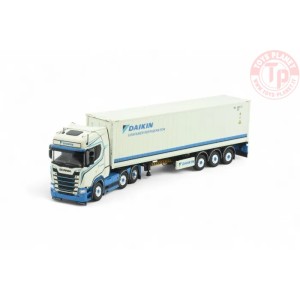 Scania NGS 6x2 trekker met chassis en reefer container Daikin TEKNO 87882 TEKNO