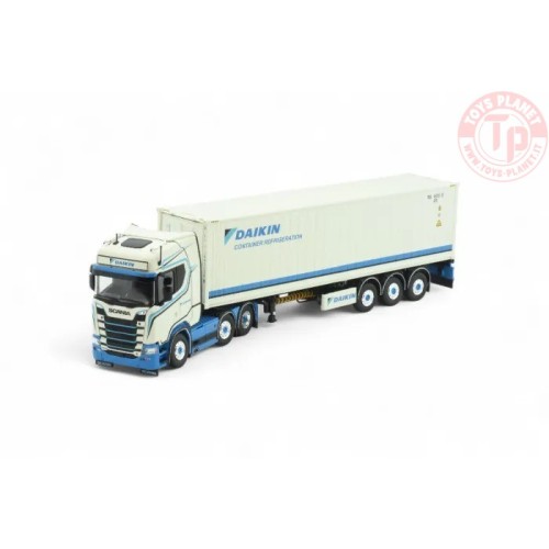 Scania NGS 6x2 trekker met chassis en reefer container Daikin TEKNO 87882 TEKNO