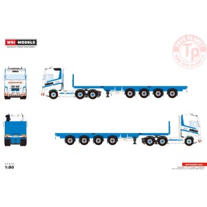 1/50 Sabesa SA VOLVO FH5 GLOBETROTTER 6X4 FLATBED TRAILER - 4 AXLE WSI 01-4856 WSI MODELS