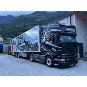 1/50 Scania R Topline 4x2 met 3-assige koeloplegger Moser TEKNO 86095 TEKNO