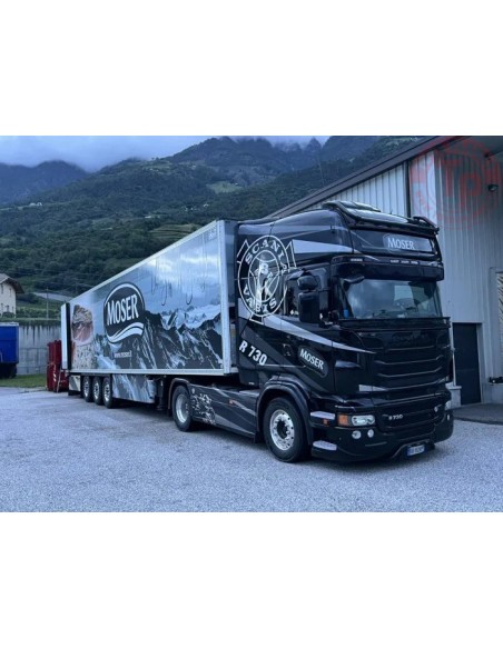 1/50 Scania R Topline 4x2 met 3-assige koeloplegger Moser TEKNO 86095 TEKNO