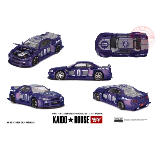 1/64 Nissan Skyline GT-R (R34) KAIDO RACING FACTORY V2 KHMG240 Mini Gt