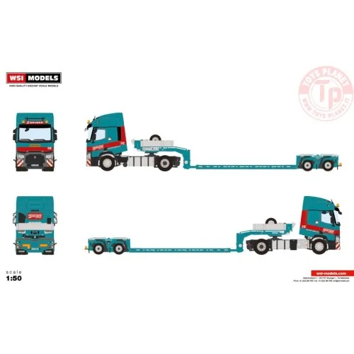 RENAULT TRUCKS T 4X2 LOW LOADER EURO - 2 AXLE - GRUBER WSI 01-3753 WSI MODELS