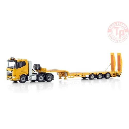 DAF XF SL 6X2 TWIN STEER SEMI LOW LOADER WITH RAMPS - 3 AXLE WSI 04-2206 WSI MODELS