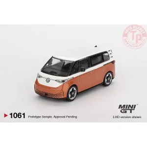 1:64 VOLKSWAGEN ID.BUZZ CARAVELLE CANDY WHITE / ENERGETIC ORANGE 2024 MGT01061-L MINI GT
