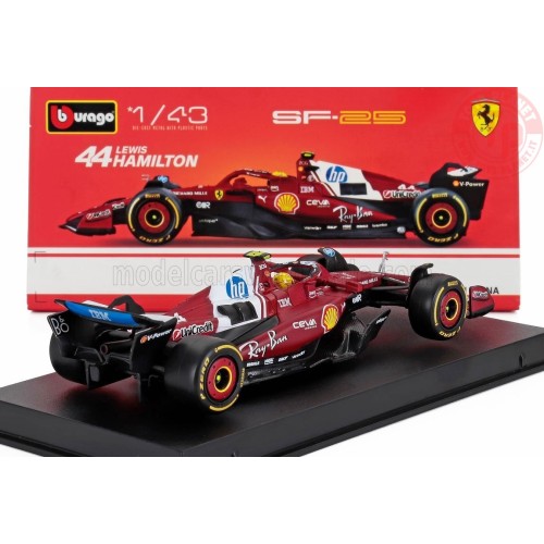 1/43 FERRARI F1 SF-25 TEAM SCUDERIA FERRARI HP N 44 SEASON 2025 LEWIS HAMILTON CON PILOTA E VETRINA BU18-36852-H BURAGO