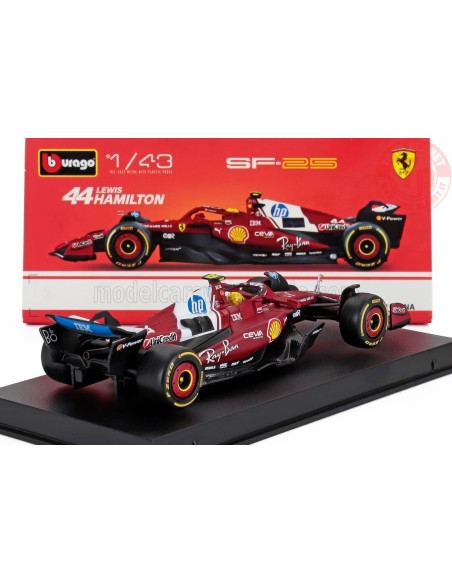1/43 FERRARI F1 SF-25 TEAM SCUDERIA FERRARI HP N 44 SEASON 2025 LEWIS HAMILTON CON PILOTA E VETRINA BU18-36852-H BURAGO