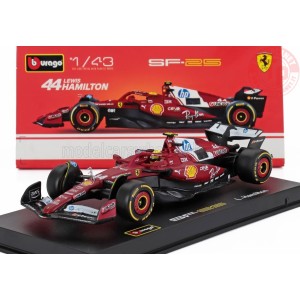 1/43 FERRARI F1 SF-25 TEAM SCUDERIA FERRARI HP N 44 SEASON 2025 LEWIS HAMILTON CON PILOTA E VETRINA BU18-36852-H BURAGO