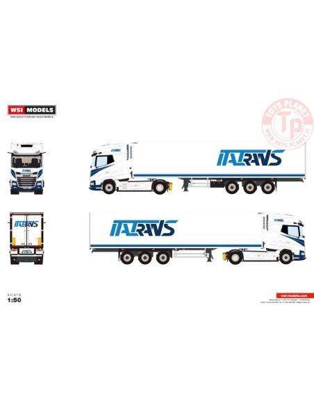1/50 Italtrans SPA DAF XG+ 4X2 REEFER TRAILER - 3 AXLE WSI 01-5143 WSI MODELS
