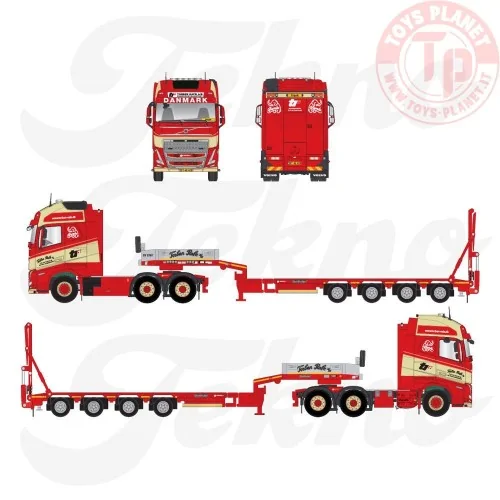 Volvo FH05 Globetrotter XL 6x4 met 4-assige Goldhofer dieplader Torben Rafn TEKNO 86275 TEKNO