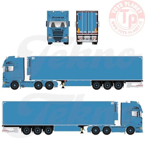 Scania Serie R Streamline Topline con rimorchio frigorifero a 3 assi. Vowa - Eringer TEKNO 87759 TEKNO