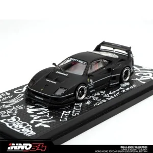1/64 LBWK Ferrari F40 nero opaco HONG KONG TOYCAR SALON 2023 IN64-LBWKF40-HKTS23 INNO MODELS