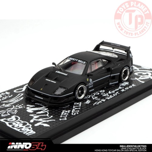 IN64-LBWKF40-HKTS23 1/64 LBWK Ferrari F40 nero opaco HONG KONG TOYC