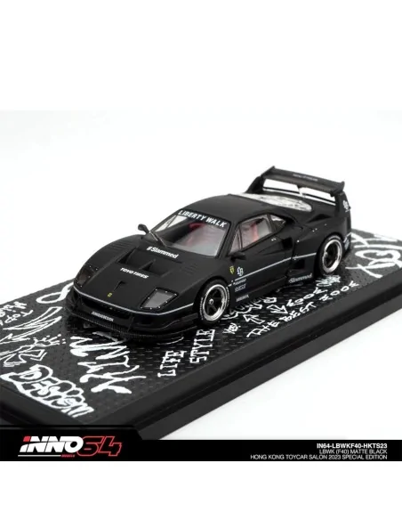 1/64 LBWK Ferrari F40 nero opaco HONG KONG TOYCAR SALON 2023 IN64-LBWKF40-HKTS23 INNO MODELS
