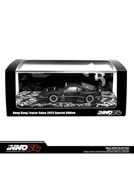 1/64 LBWK Ferrari F40 nero opaco HONG KONG TOYCAR SALON 2023 IN64-LBWKF40-HKTS23 INNO MODELS