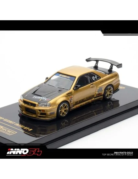 1/64 TOP SECRET Nissan Skyline R34 GT-R Oro IN64-R34TS-GOLD HOT WHEELS