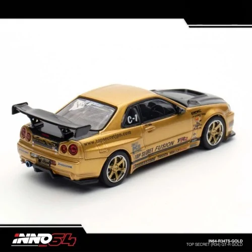 1/64 TOP SECRET Nissan Skyline R34 GT-R Oro IN64-R34TS-GOLD HOT WHEELS