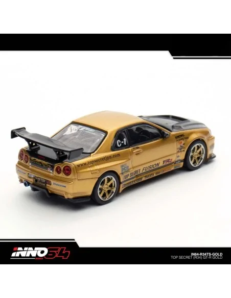 1/64 TOP SECRET Nissan Skyline R34 GT-R Oro IN64-R34TS-GOLD HOT WHEELS