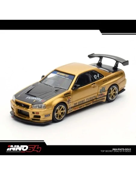 1/64 TOP SECRET Nissan Skyline R34 GT-R Oro IN64-R34TS-GOLD HOT WHEELS