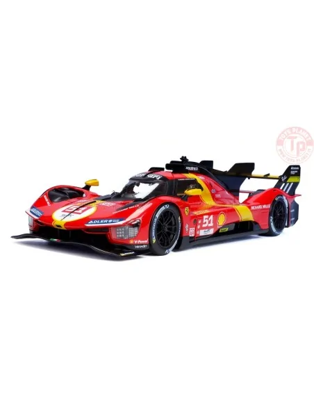 FERRARI 499P 3.0L TURBO V6 TEAM FERRARI AF CORSE N 51 WINNER 24h LE MANS 2023 PIER GUIDI CALADO GIOVINAZZI 1:18 BU16301-51 BU...