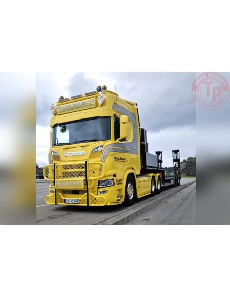 SCANIA R HIGHLINE CR20H 6X4 SEMI LOW LOADER WITH RAMPS - 4 AXLE Nordbø Maskin WSI 01-4875 WSI MODELS