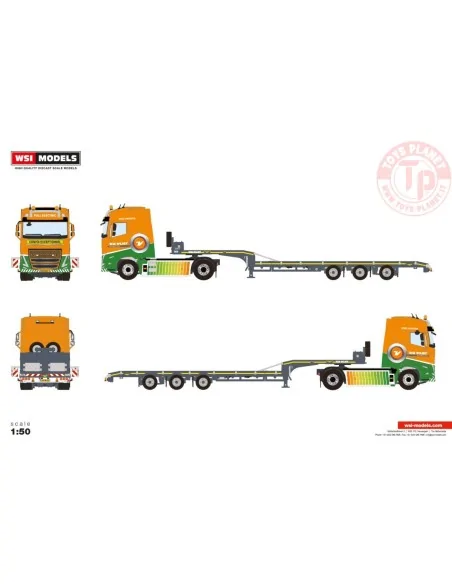 VOLVO FH5 GLOBETROTTER ELECTRIC 4X2 SEMI LOW LOADER - 3 AXLE Van Der Vlist Groot Ammers WSI 01-4995 WSI MODELS