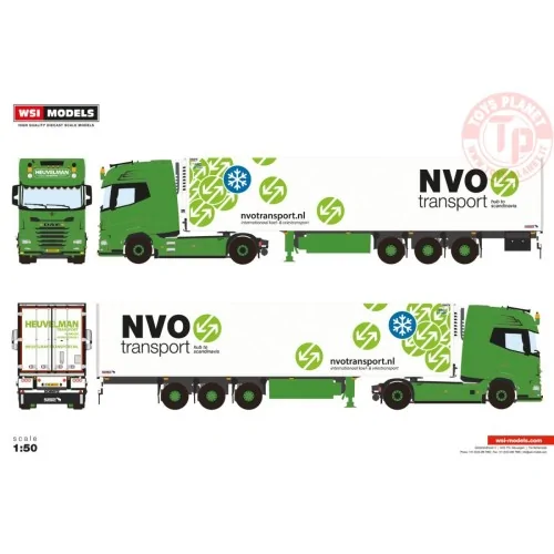 DAF XG+ 4X2 REEFER TRAILER - 3 AXLE Heuvelman GSO WSI 01-4728 WSI MODELS