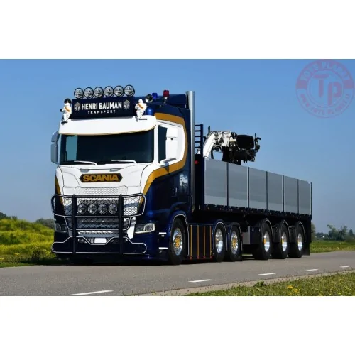 SCANIA S NORMAL CS20N 6X2 TAG AXLE BRICK TRAILER - 3 AXLE Henri Bauman WSI 01-4720 WSI MODELS