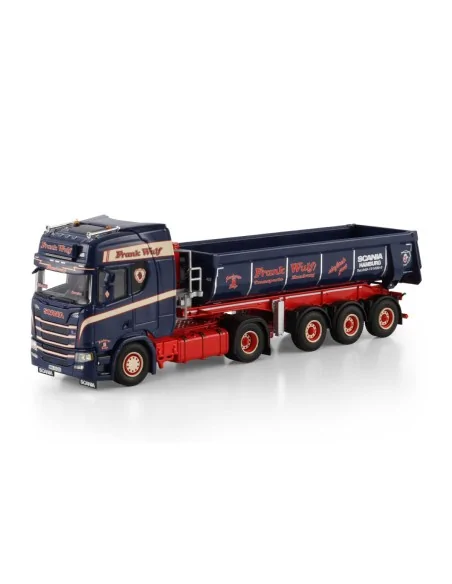 SCANIA R HIGHLINE CR20H 4X2 HALF PIPE TIPPER TRAILER - 3 AXLE Frank Wulf WSI 01-4801 WSI MODELS