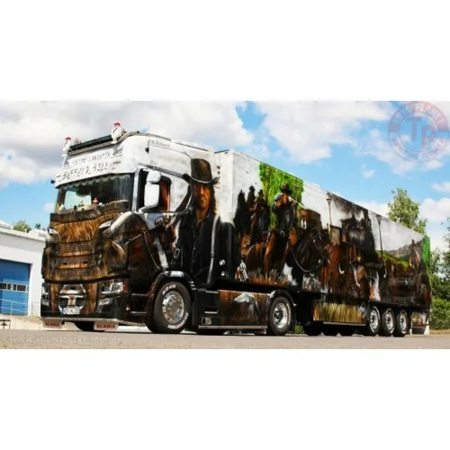 SCANIA S HIGHLINE CS20H 4X2 REEFER TRAILER - 3 AXLE HEIDE LOGISTIK WSI 01-4642 WSI MODELS
