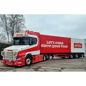 1/50 Stoffeltrans Delizio VLASTUIN S TORPEDO HIGHLINE FACELIFT 6X2 TAG AXLE BOX TRAILER - 2 AXLE WSI 01-5174 WSI MODELS