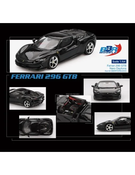 1:64 FERRARI 296 GTB NERO DAYTONA 2024 BBRFER64003 BBR MODELS 1:64