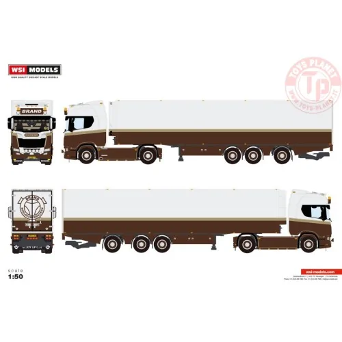 SCANIA R HIGHLINE CR20H 4X2 TRIDEC REEFER TRAILER - 3 AXLE Brand Transport WSI 01-4842 WSI MODELS