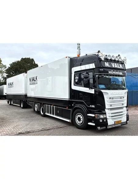 1/50 Nick Val SCANIA STREAMLINE TOPLINE RIGED REEFER TRUCK RIGED REEFER DRAWBAR TURNTABLE TRAILER - 6 AXLE WSI 01-5190 WSI MO...