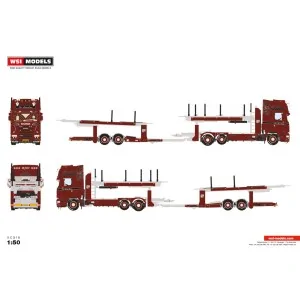 1/50 Per Henriksen SCANIA STREAMLINE TOPLINE 6X2 MIDLIFT AXLE CAR TRANSPORTER - 5 AXLE WSI 01-5116 WSI MODELS