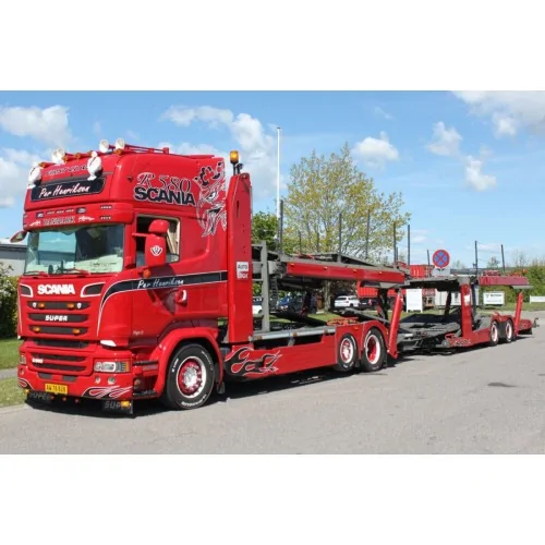 1/50 Per Henriksen SCANIA STREAMLINE TOPLINE 6X2 MIDLIFT AXLE CAR TRANSPORTER - 5 AXLE WSI 01-5116 WSI MODELS