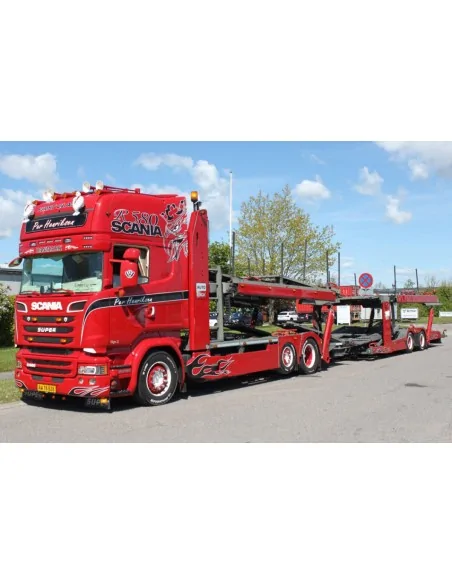 1/50 Per Henriksen SCANIA STREAMLINE TOPLINE 6X2 MIDLIFT AXLE CAR TRANSPORTER - 5 AXLE WSI 01-5116 WSI MODELS
