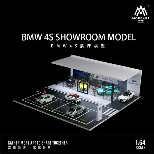 1/64 diorama bmw showroom with light MO936006 MOREART DIORAMI