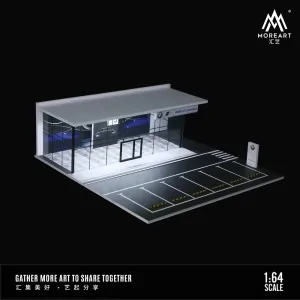 1/64 diorama bmw showroom with light MO936006 MOREART DIORAMI