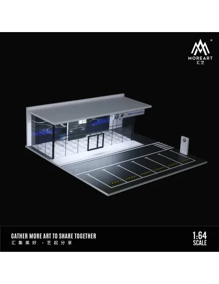 1/64 diorama bmw showroom with light MO936006 MOREART DIORAMI