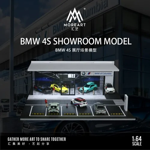 1/64 diorama bmw showroom with light MO936006 MOREART DIORAMI