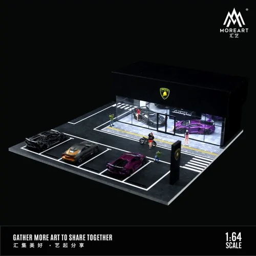 1/64 diorama Lamborghini showroom with light MO936001 MOREART DIORAMI