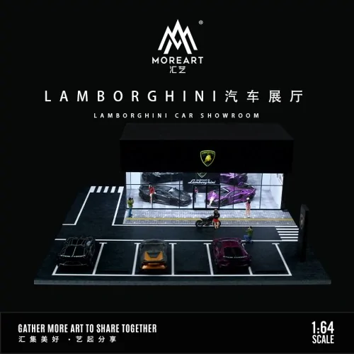 1/64 diorama Lamborghini showroom with light MO936001 MOREART DIORAMI