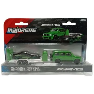 1/64 Mercedes-AMG G63 VERCE & Mercedes-AMG GT63 NERO and Trailer MAJ50 MAJORETTE