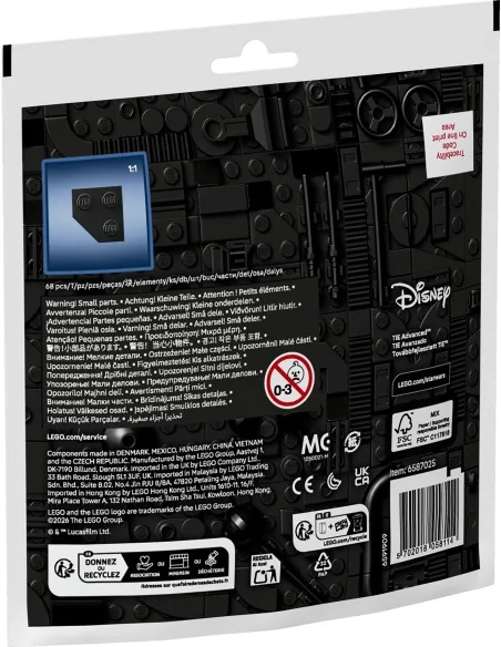 Mini-modello di TIE Advanced LEGO STAR WARS POLYBAG 30727 LEGO Mini-modello di TIE Advanced LEGO STAR WARS POLYBAG 30727 LEGO