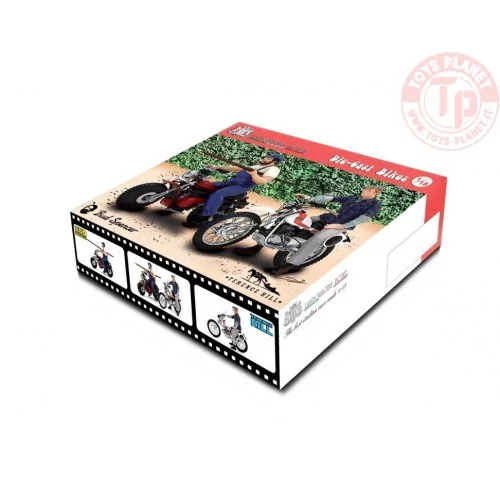 Bud Spencer Motozodiaco Tuareg 223-2 & Terence Hill Moto Ossa AE73 1:18 LM128DE LAUDORACING
