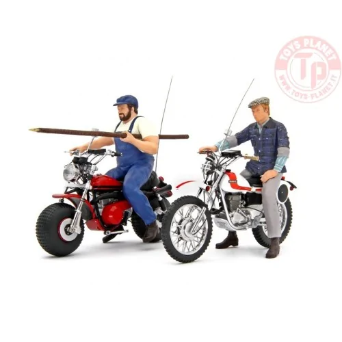 Bud Spencer Motozodiaco Tuareg 223-2 & Terence Hill Moto Ossa AE73 1:18 LM128DE LAUDORACING