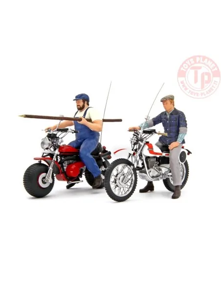 Bud Spencer Motozodiaco Tuareg 223-2 & Terence Hill Moto Ossa AE73 1:18 LM128DE LAUDORACING