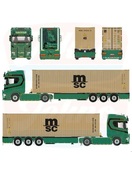 1/50 Scania NGS 4x2 con semirimorchio porta container 3 assi Contlift TEKNO 90482 TEKNO